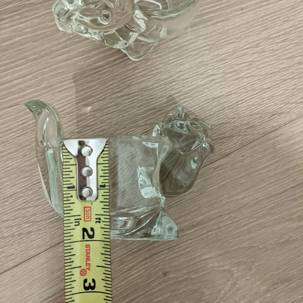 Vintage Avon glass squirrel candle holders